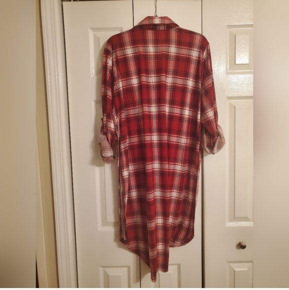 Paper + Tee Long Checkered Blouse. NEW! - Picture 2 of 6